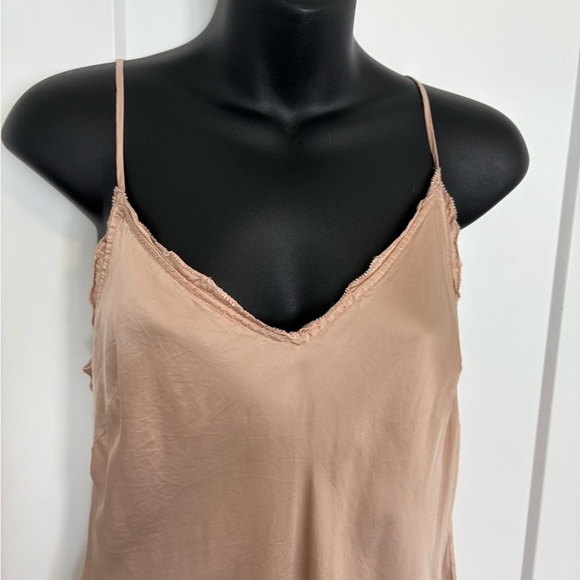 Aritzia Wilfred Ruffle Camisole Satin Tank Top Soft Blush Pink Size Small Medium - Picture 5 of 13